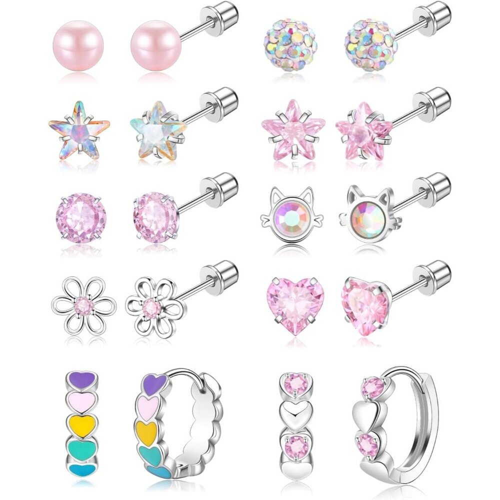 Durable Screw Back Stud Earrings - Surgical Stain… - image 1